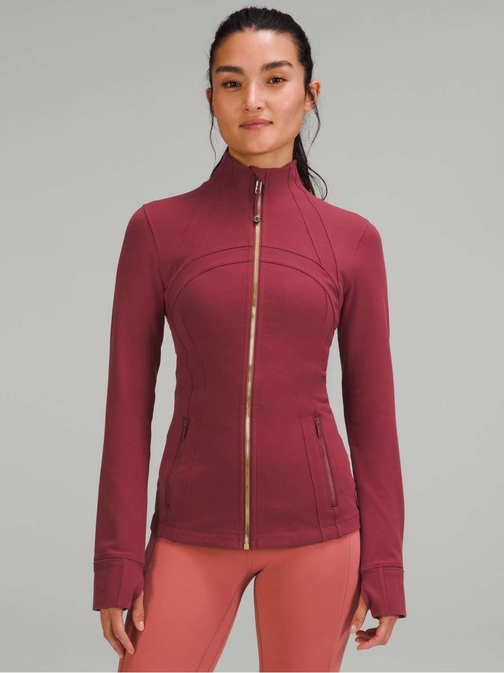 Lululemon Define Jacket Nulu Magenta Smoke Gold Zipper Size 18